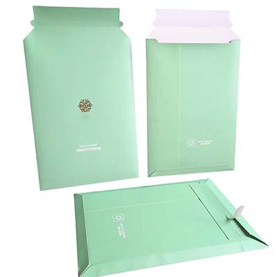 custom paperboard envelope with tearing tape