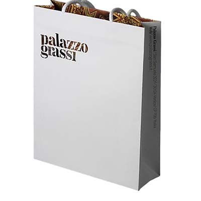 custom white card paper bag
