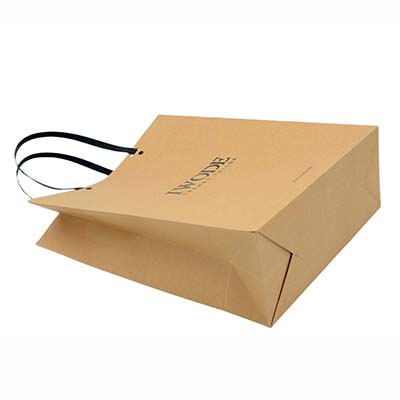 custom craft paper bag with flap paper handle