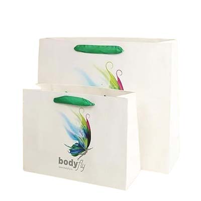 custom white card paper bag printing
