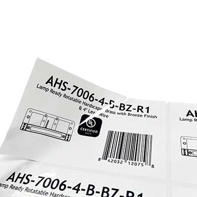 custom white color certification labels