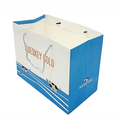 custom white card paper bag printing with good quality