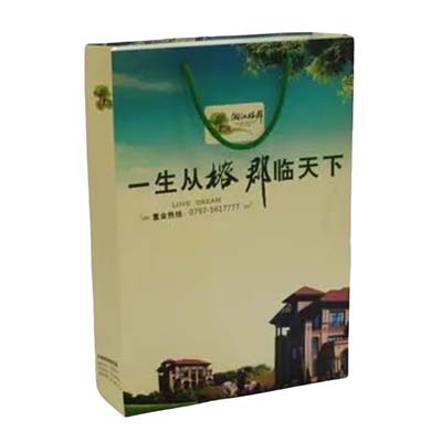 white cardboard paper bag printing